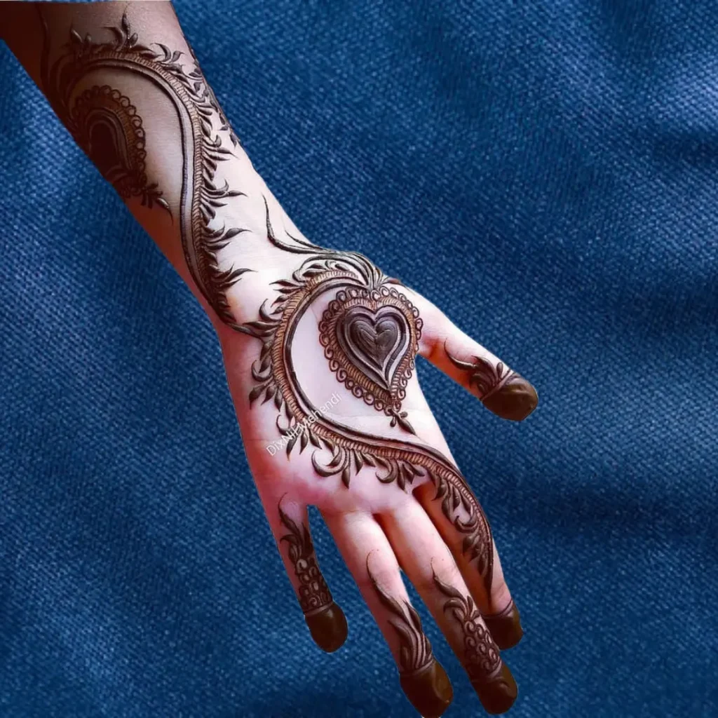 Stylish Full Hand Mehndi Design Front Side
