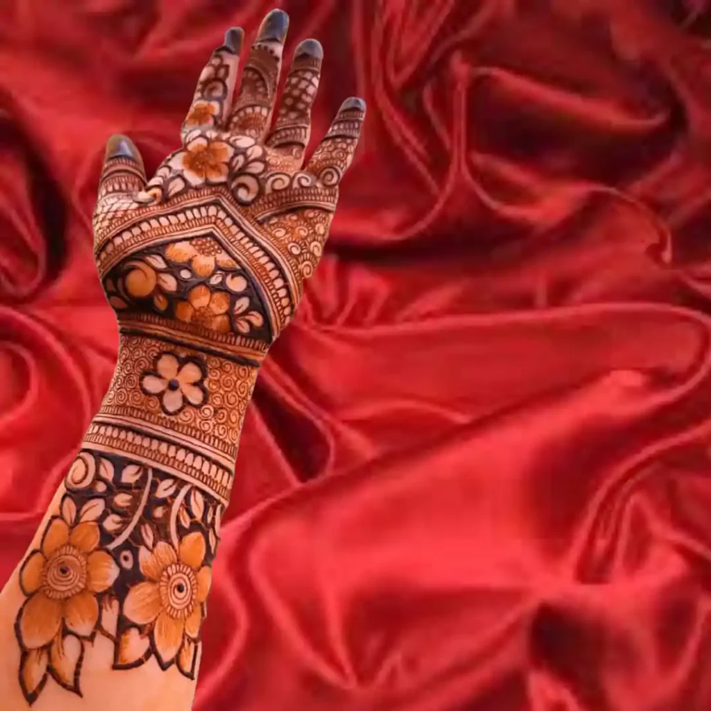 Stylish Full Hand Mehndi Design Front Side