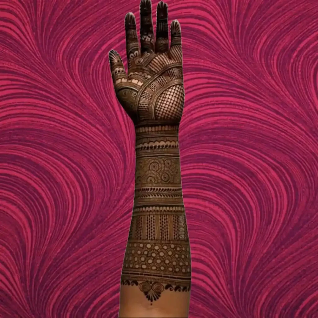 Stylish Mehndi Design For Left Front Full Hand