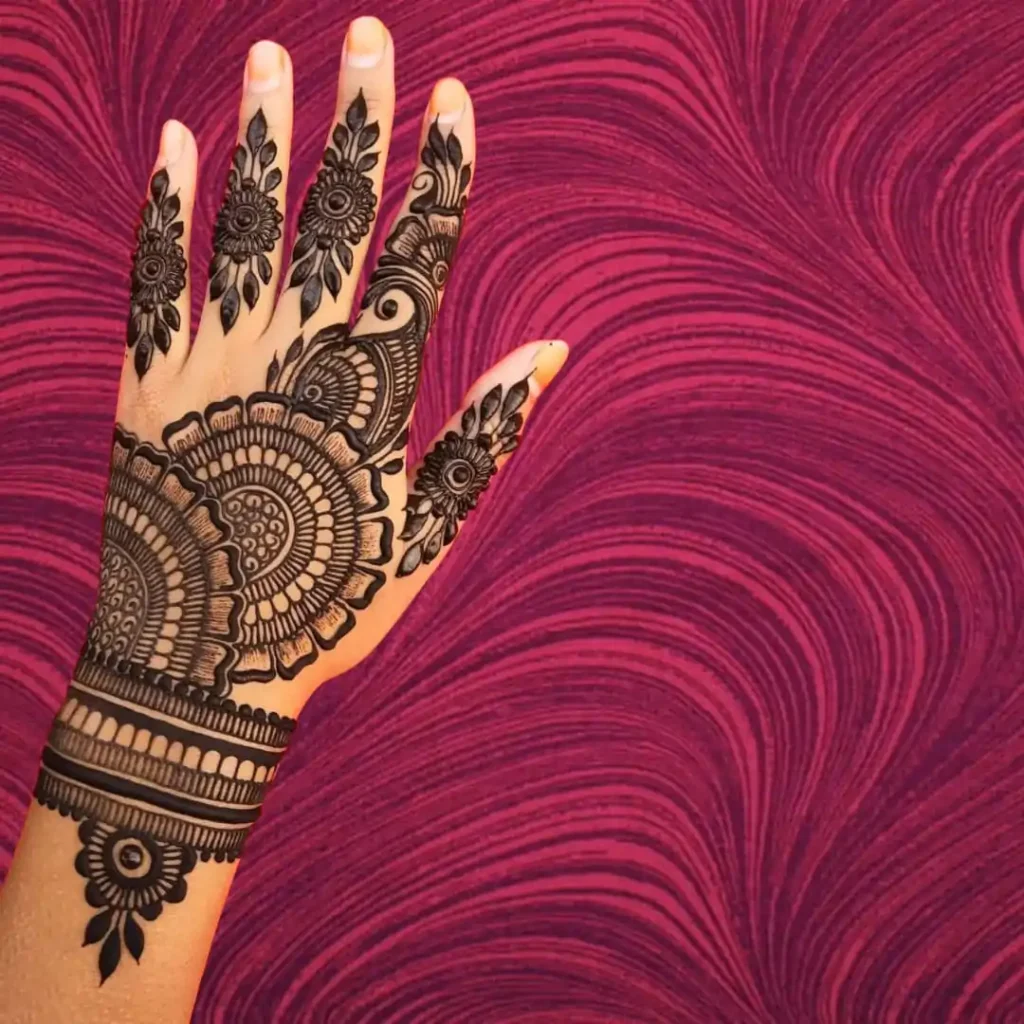 Stylish Mehndi Design For Left Front Full Hand